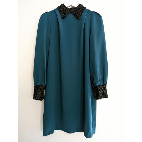 NWT AnnaRita N Blue Green Mini Dress Shift IT 40 US 4 Women's Italian Designer - Picture 2 of 8